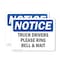 Signmission Truck Drivers Please Ring Bell And Wait OSHA Notice Sign, Plastic, 14in W x 10in L, 2PK OS-2PACK-NS-P-1014-L-16765 - alternate 1